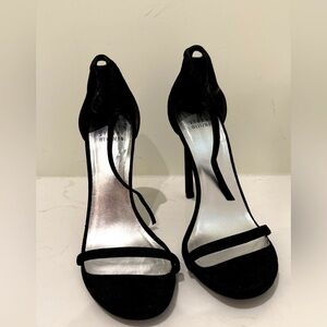 Stuart Weitzman Black Goosebump Sandals.